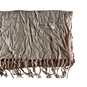 PASHMINA Scarf Wrap Shawl Neutral Beige Fringed Lightweight Accessory